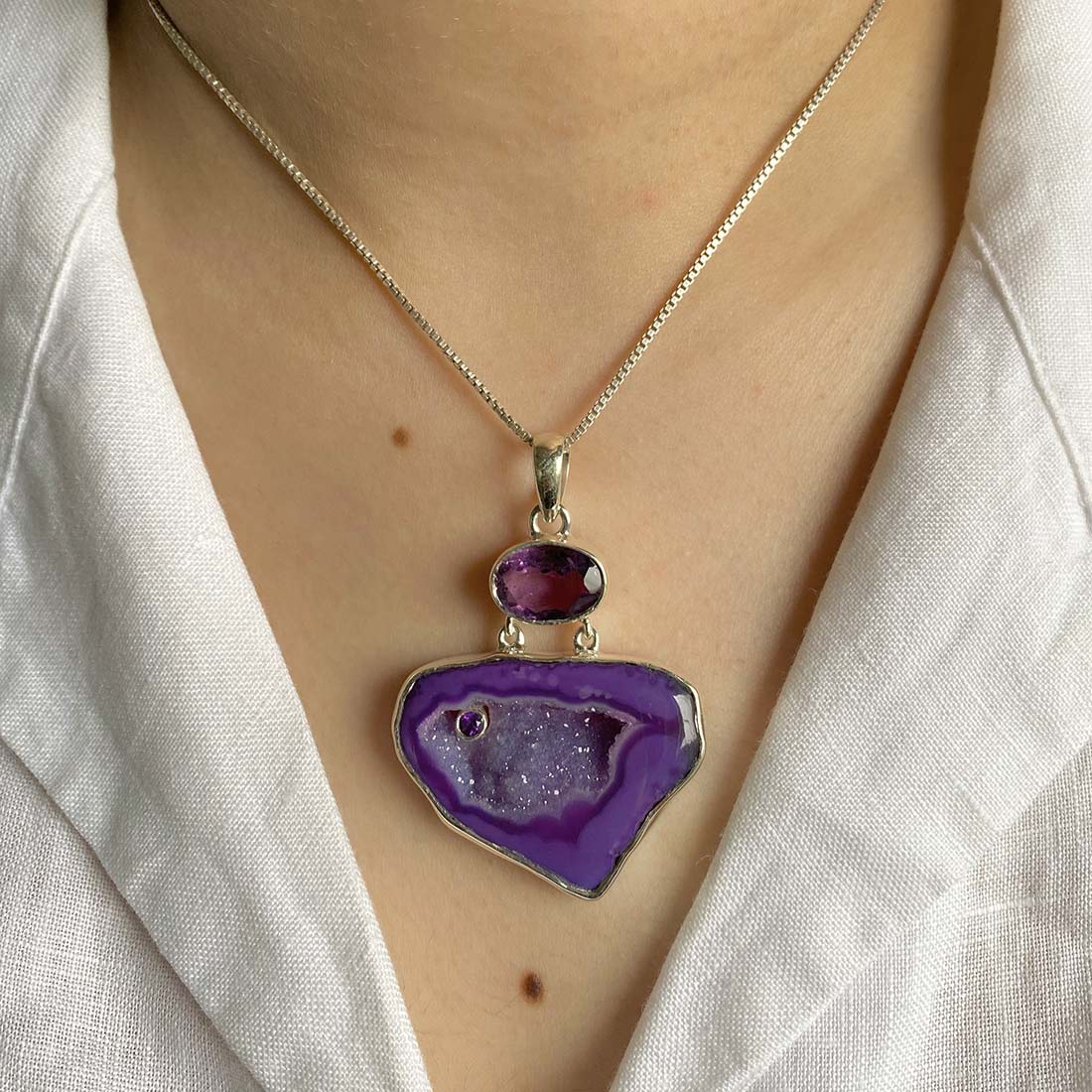 Purple Agate Pendant-(APU-P-29.)